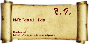 Nádasi Ida névjegykártya