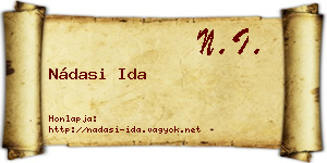 Nádasi Ida névjegykártya